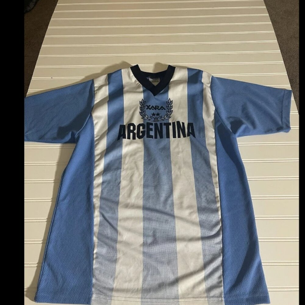 Vintage Argentina Soccer Jersey Blue Xara Men’s Small